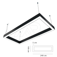 100x200 Sıva Üstü Dikdörtgen LED Linear