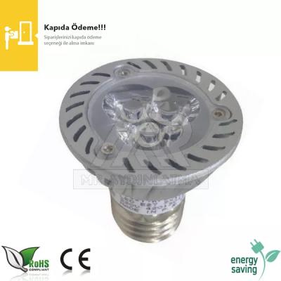 3x1 watt E27 Duylu Power Ledli Spot Armatür