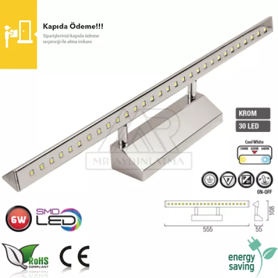 Albatros 6 watt Krom Kasa Ledli Aplik