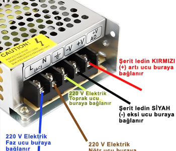 Şerit led led trafosu nasıl bağlanır